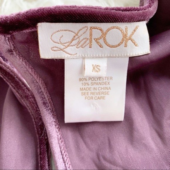 La Rok Purple Velvet Rocker Chic Drapey Oversized Y2K Tunic Top XS NWOT Rare - Picture 7 of 10